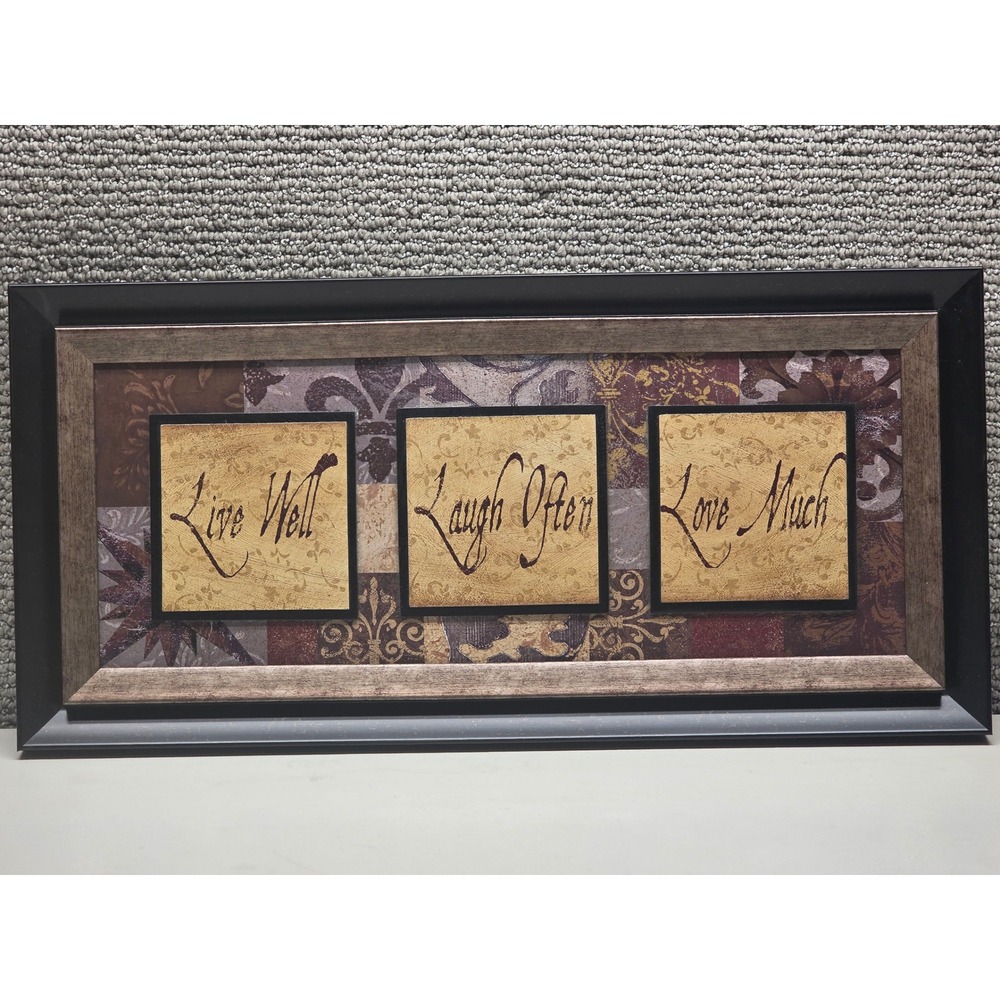 Bed Bath & Beyond Live Laugh Love Framed Wall Art 23x11 Inspirational Sign